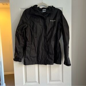 Columbia Black Mesh-Lined Rain Jacket